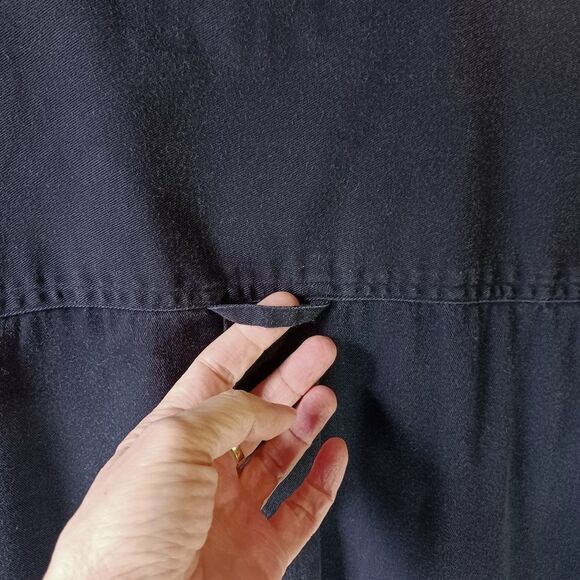 REDHEAD Cotton Button Down Shirt Short Sleeve Dark Navy Denim Men Tall Size 2XLT - Picture 4 of 9